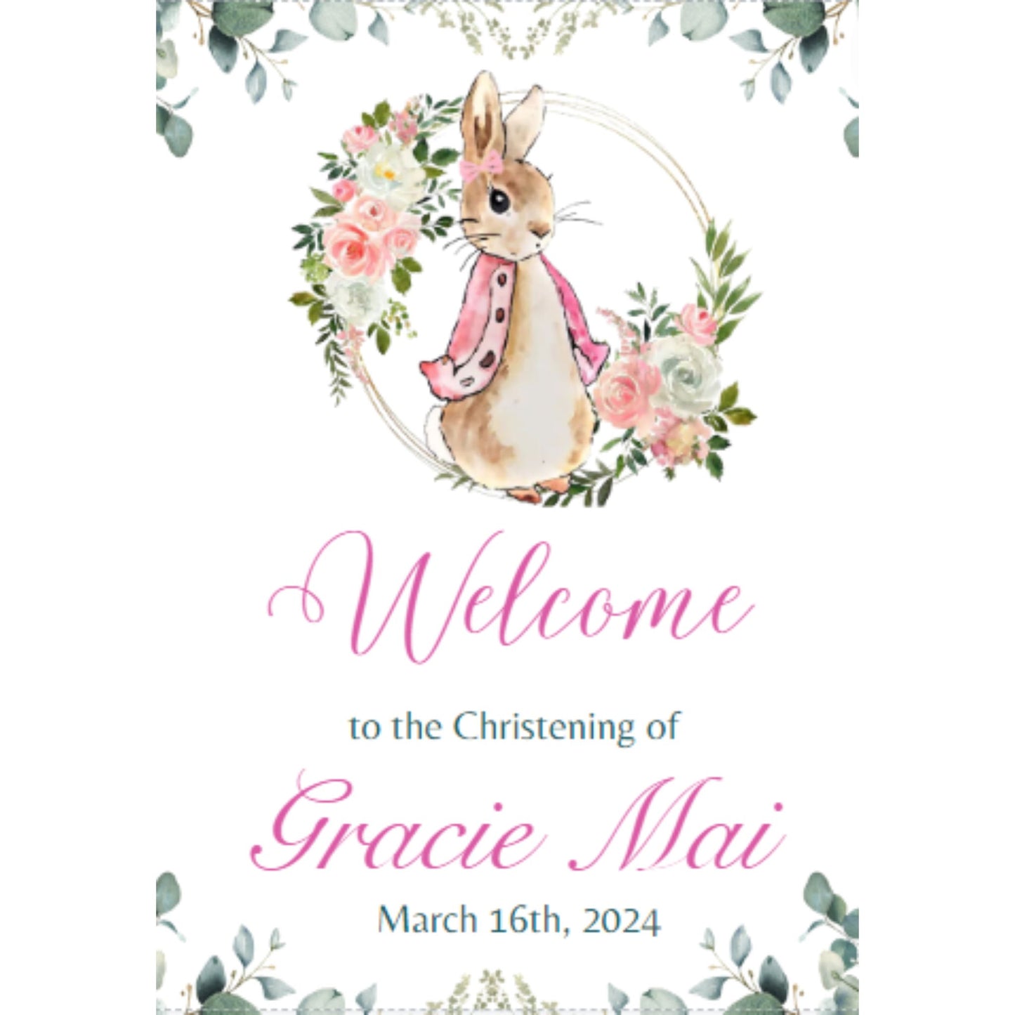 Christening Welcome Sign