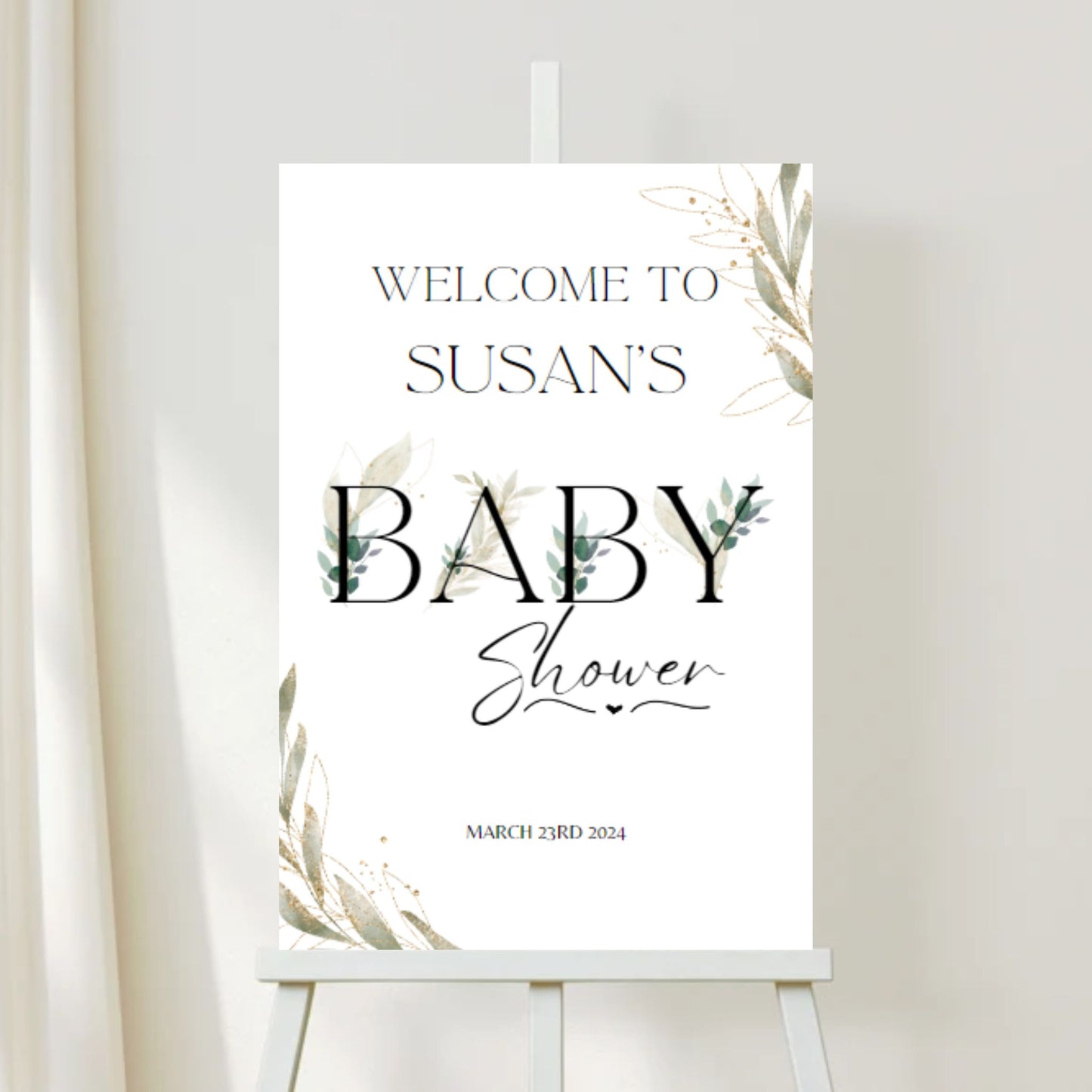 Elegant Baby Shower Welcome Sign