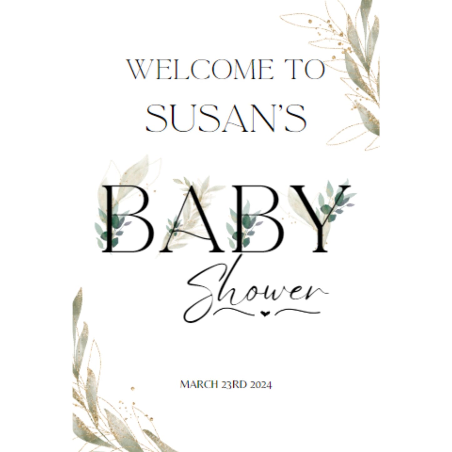 Elegant Baby Shower Welcome Sign