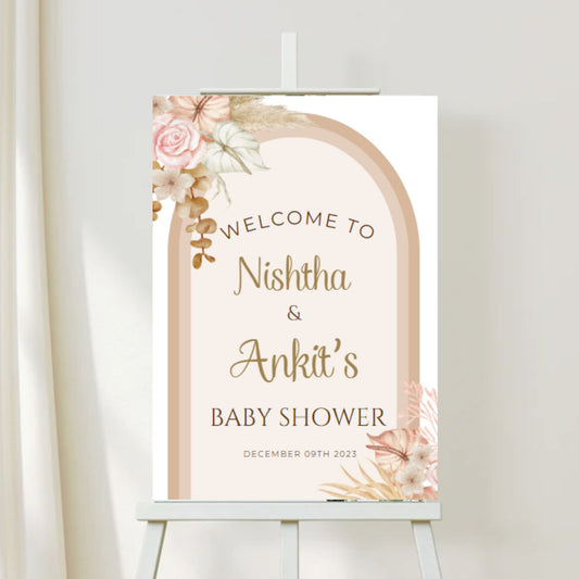 Flower Baby shower Welcome Sign