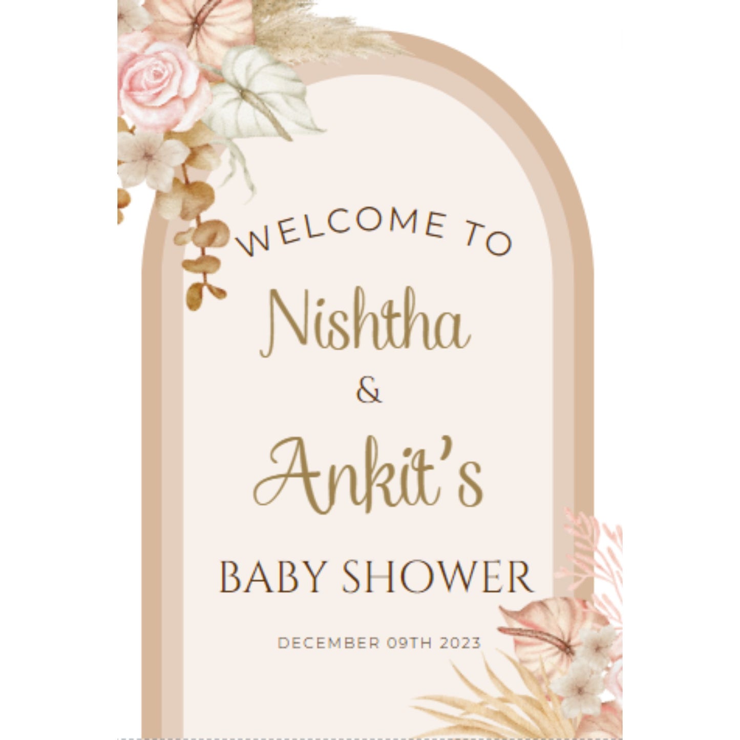 Flower Baby shower Welcome Sign