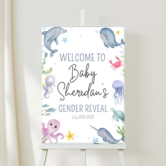 Gender Reveal Welcome Sign