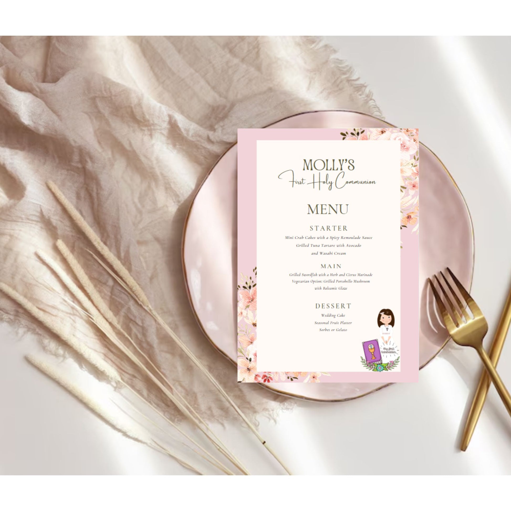 Holy Communion Menu Customized