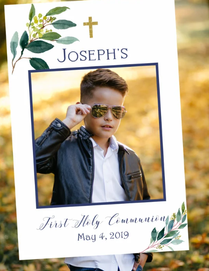 boys communion selfie frame