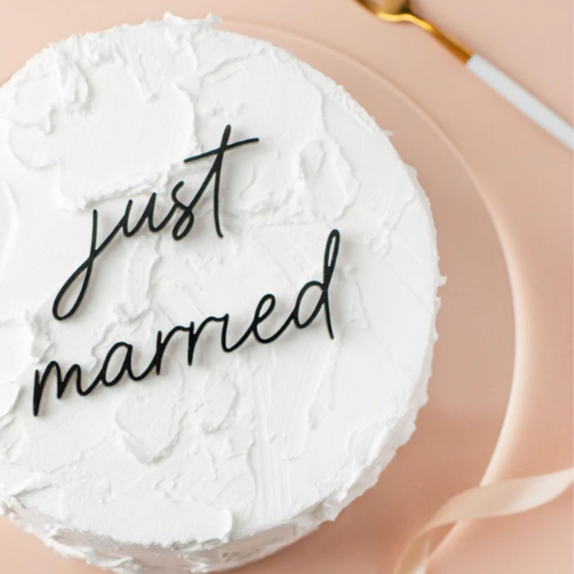 Just Married Wedding Cake Charm