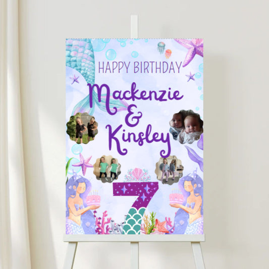 Mermaid Birthday Welcome Sign