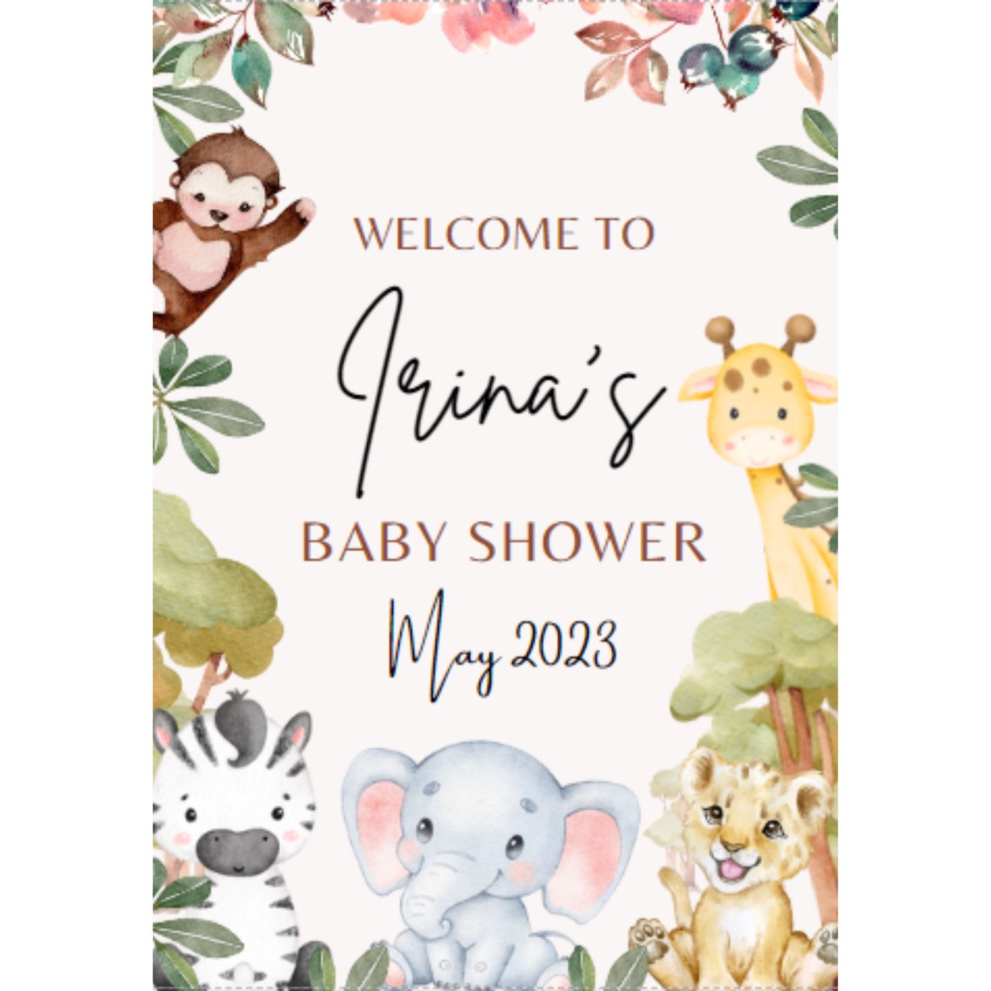 Safari Baby Shower Welcome Sign