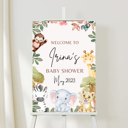 Safari Baby Shower Welcome Sign